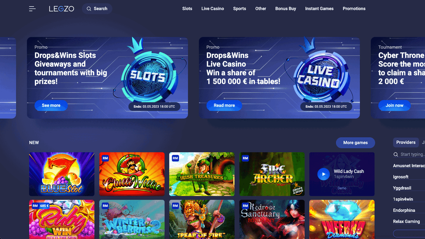Legzo casino - мир азарта